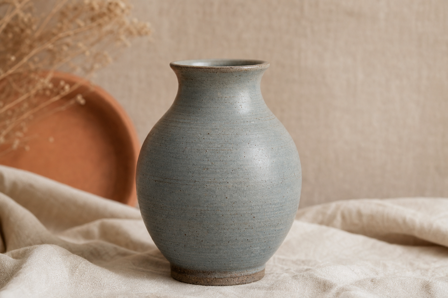 Vase en grès tourné, émail cendré — Céramique, Yannig Le Gall